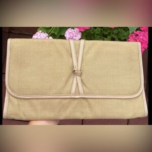 Vintage Susan Gail Envelope Clutch Bag! Patent Leather Trim! Summer Sophisticate